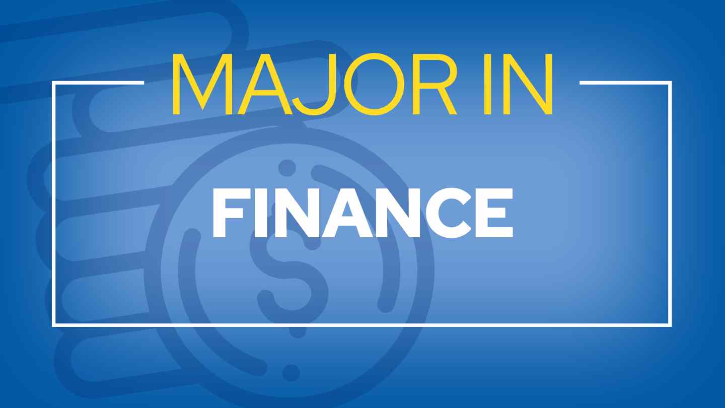 hero banner with coin icon that says Major in Finance