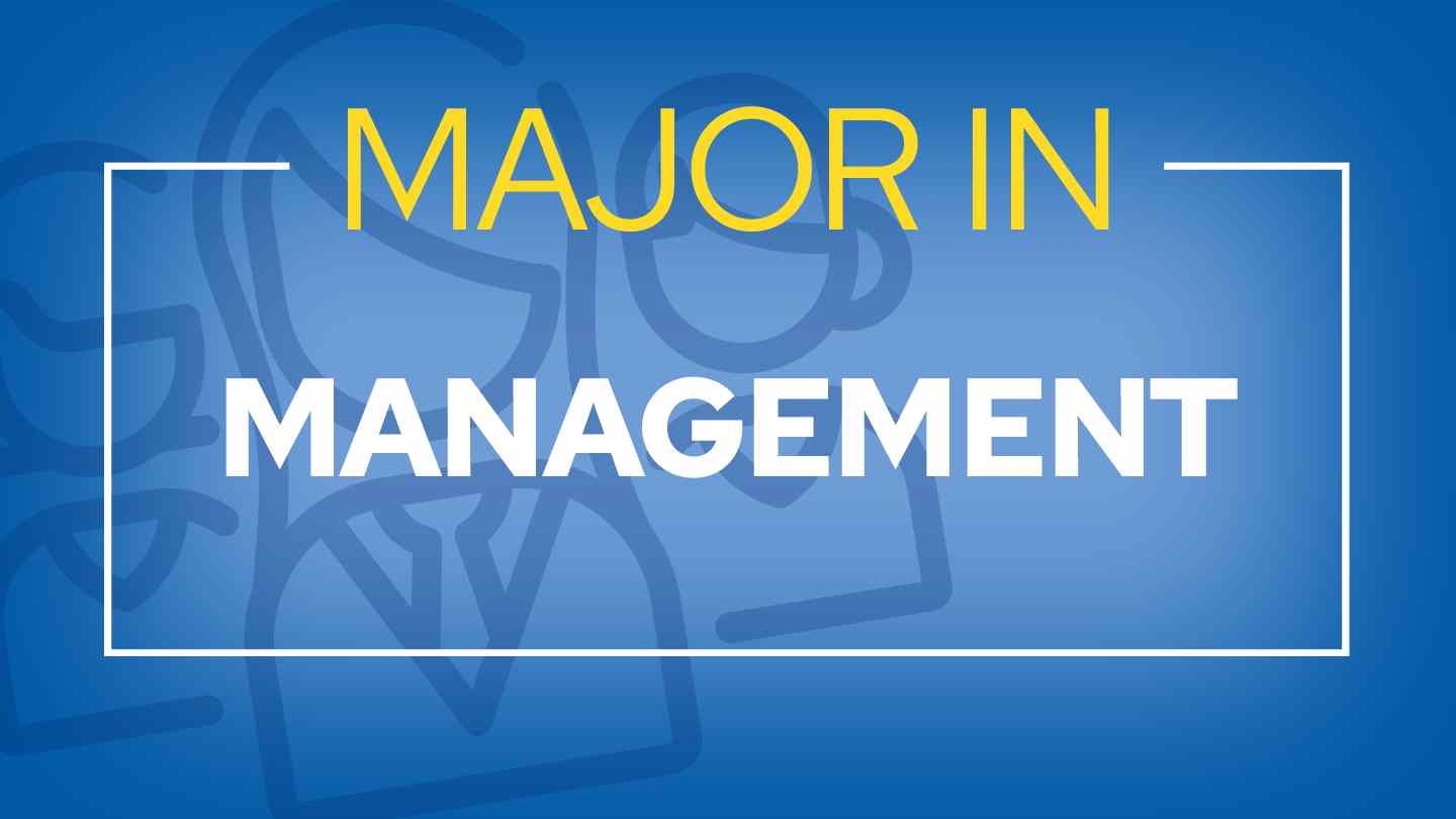 hero banner with team icon that says Major in Management