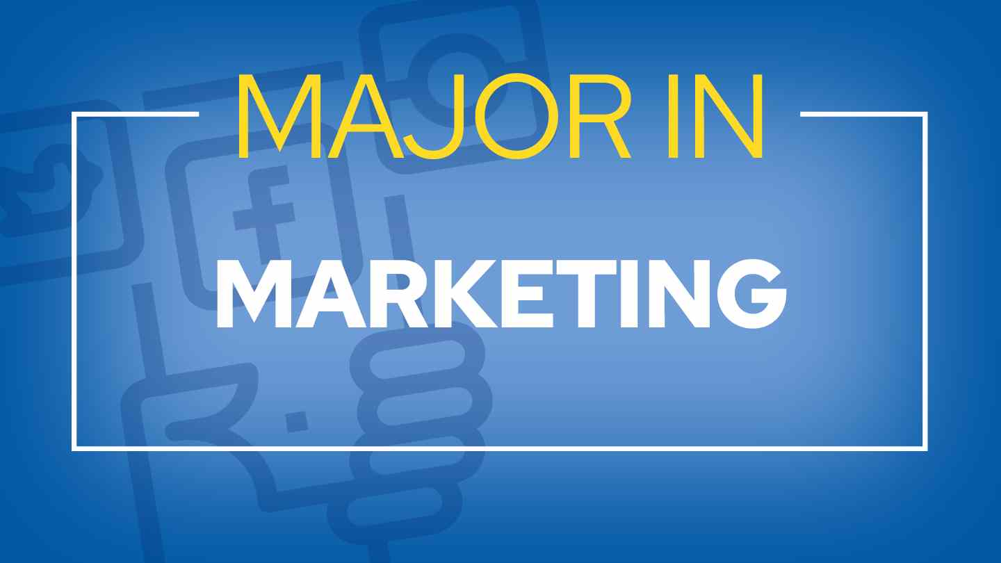 hero banner with smartphone icon that says Major in Marketing