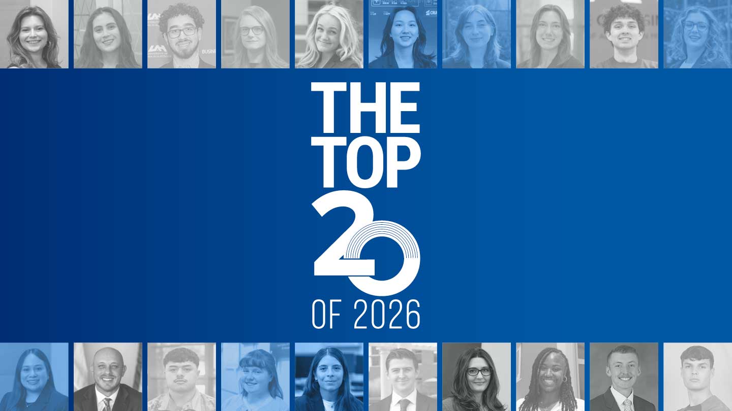 Top 20 undergraduate and graduate students from The University of Alabama in Huntsville (UAH) College of Business.