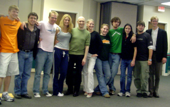 Charles Busch with students