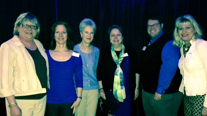 Award Recipients Kristen Herrin, Monica Beck, Melissa Baginski, Beth Barnby, and Mark Reynolds, with Dean Marsha Adams