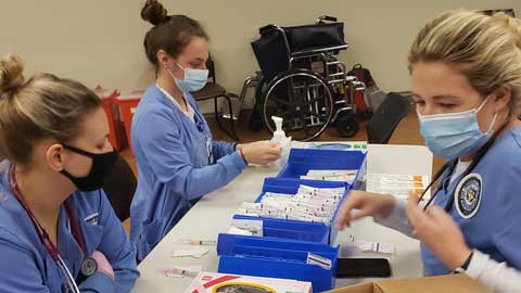 Group of nursing students