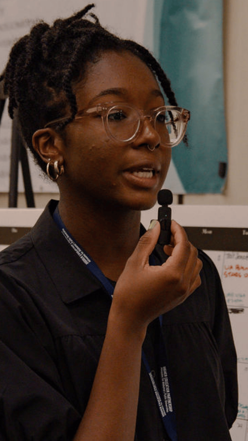 Student Government Association Vice-President LoriElle Hutchinson is shown here speaking to students at an event.