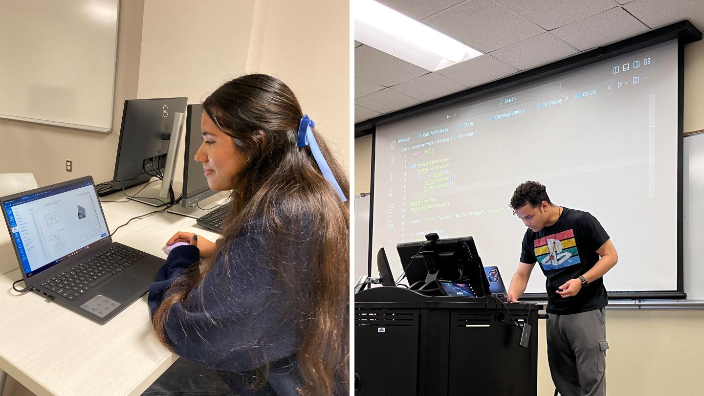 Amy Bucio (Engineering Technology student) and Sebastina Rivera (Computer Science student) ?>