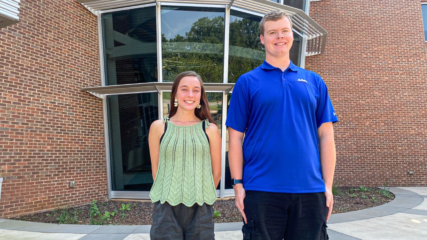 Sydney Rau and Zeb Leffler, Atmospheric and Earth Science students.