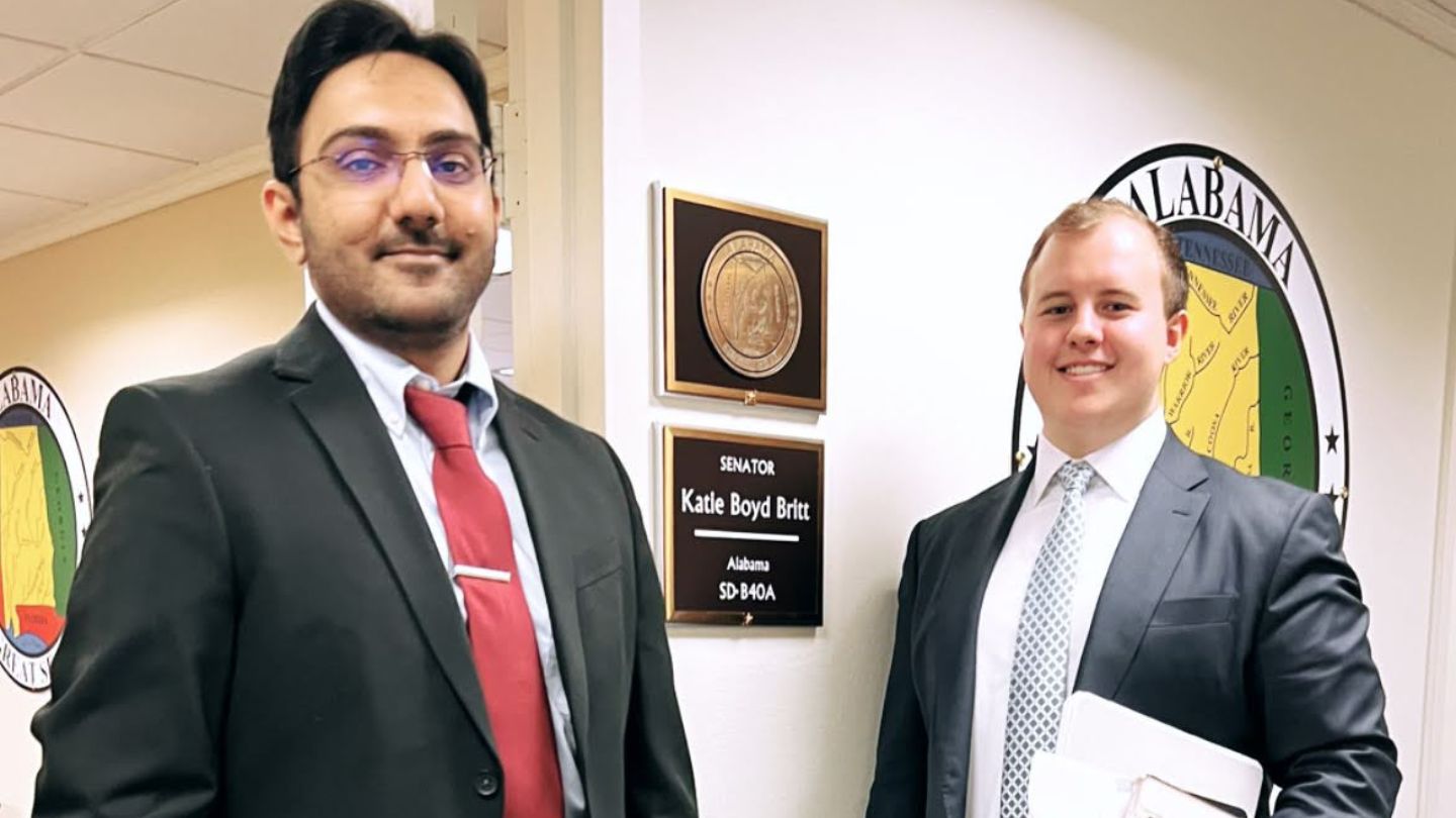 Dixit (left) with Will Stiers, legislative correspondent in Senator Katie Britt’s office (right)