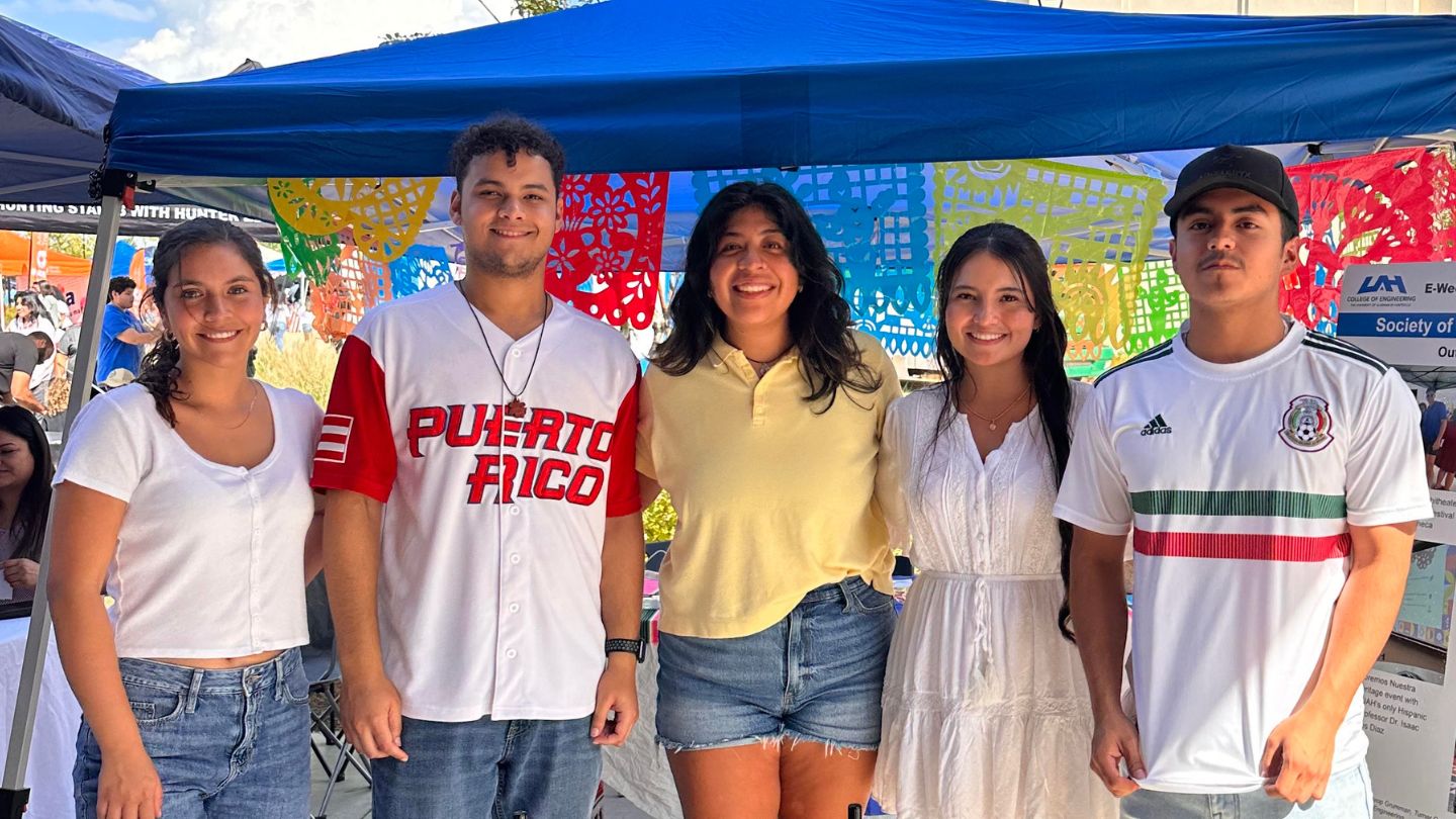 Sebastian Rivera (second from left to right) and other members of UAH's Society of Hispanic Engineers