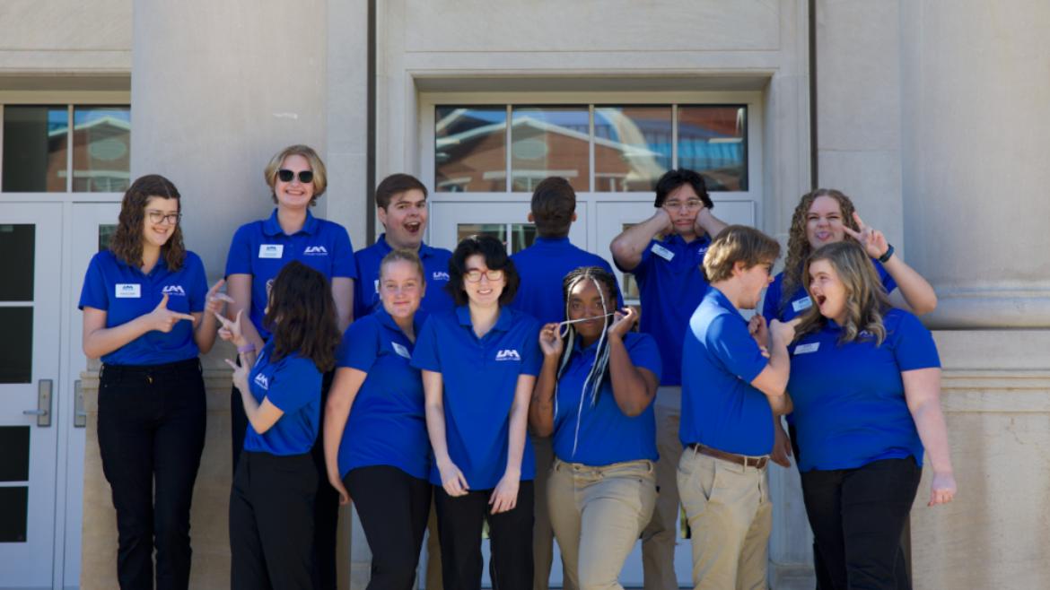 The honors ambassadors posing for a silly picture