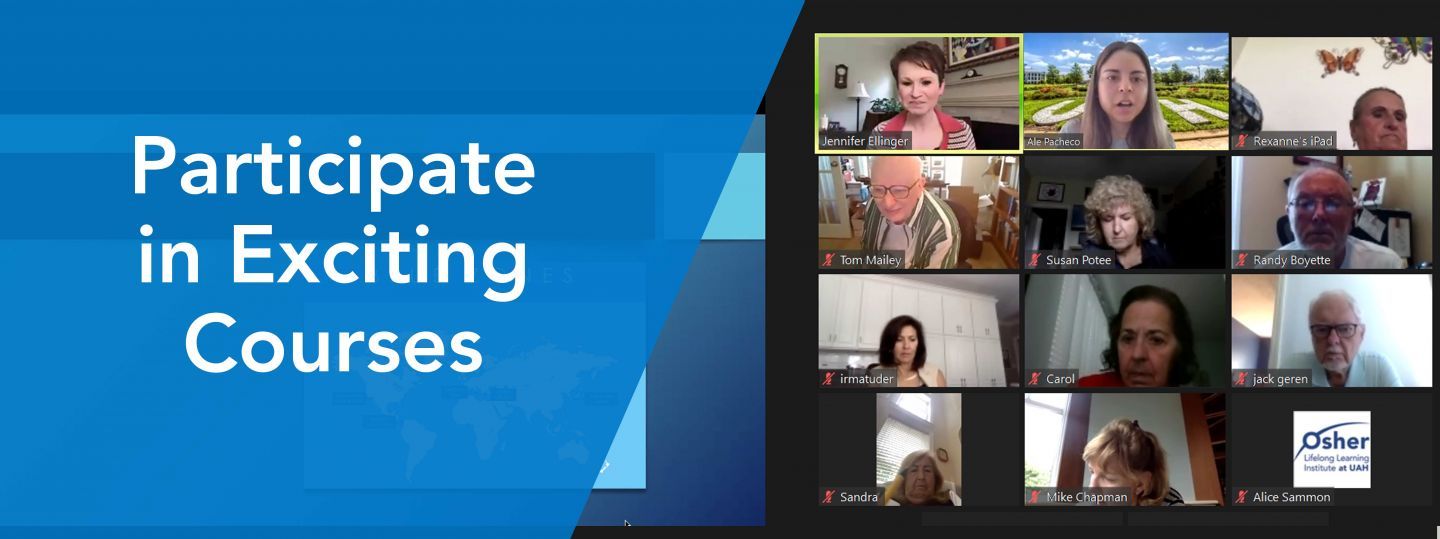 class is held via video conference with the text participate in exciting courses