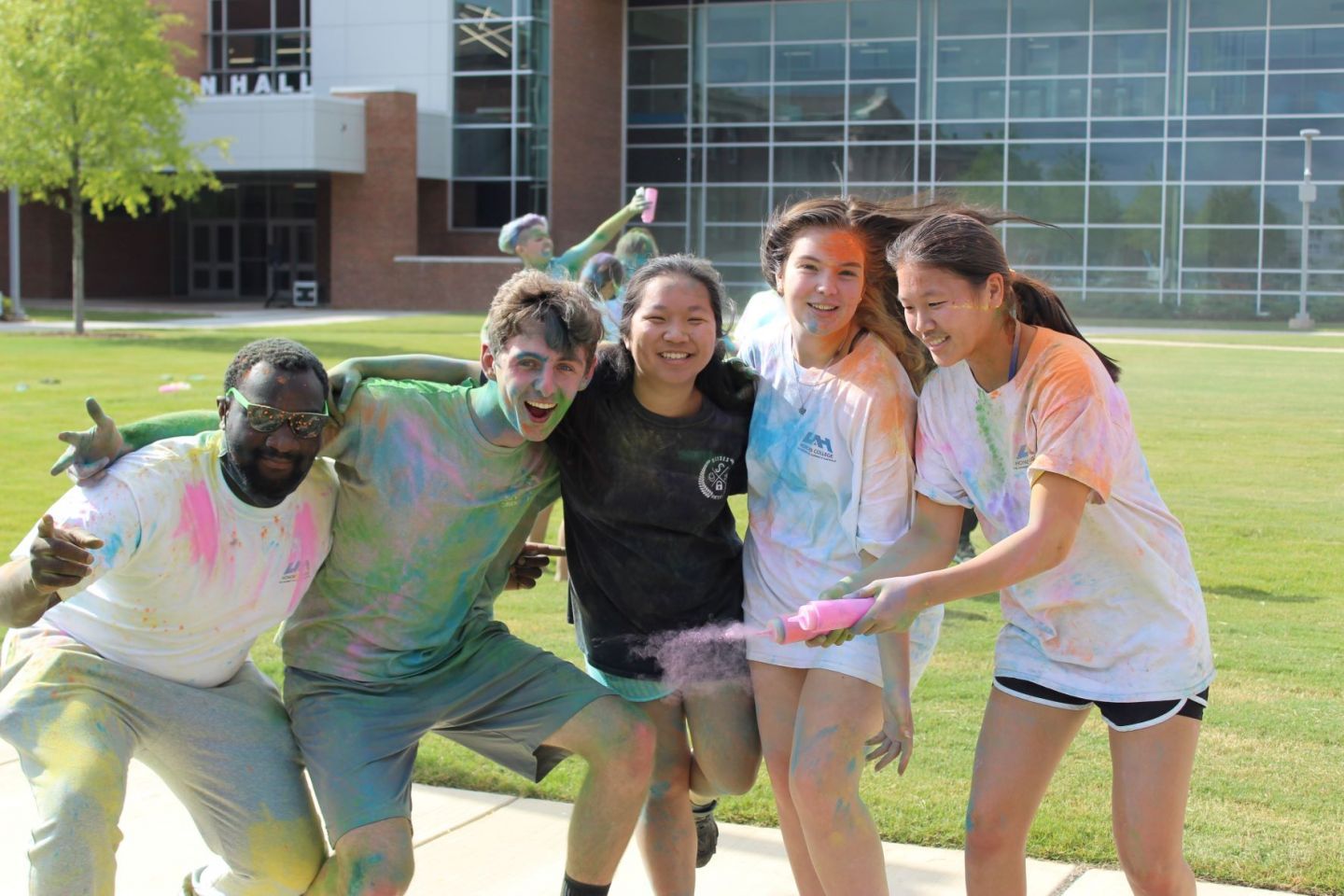 honors students are covered in paint