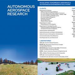 Graphic Design example of trifold brochure for Autonomous Aerospace Research