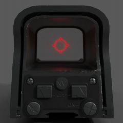 computer graphic of the front view of a EOTECH XPS2 Holographic targeting Sight