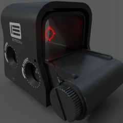 computer graphic of the side view of a EOTECH XPS2 Holographic targeting Sight