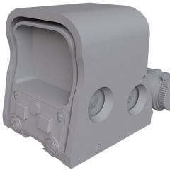 computer graphic of the front angled view of an untextured EOTECH XPS2 Holographic targeting Sight