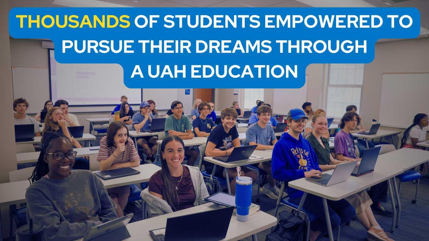 a classroom full of students