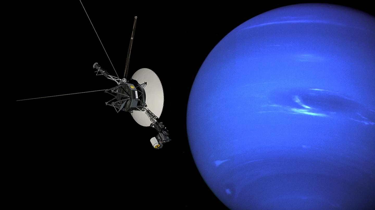 a satellite nears neptune