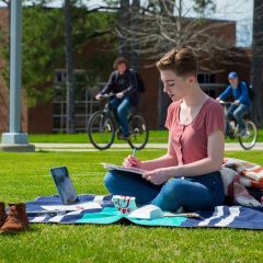 student-on-lawn