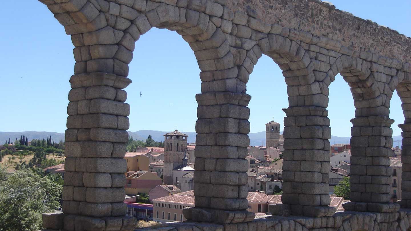 Stone wall with archways