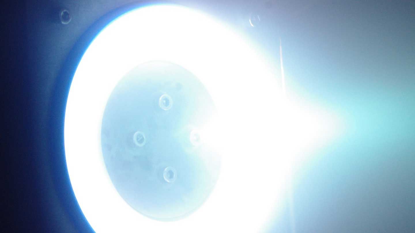 a bright light shines