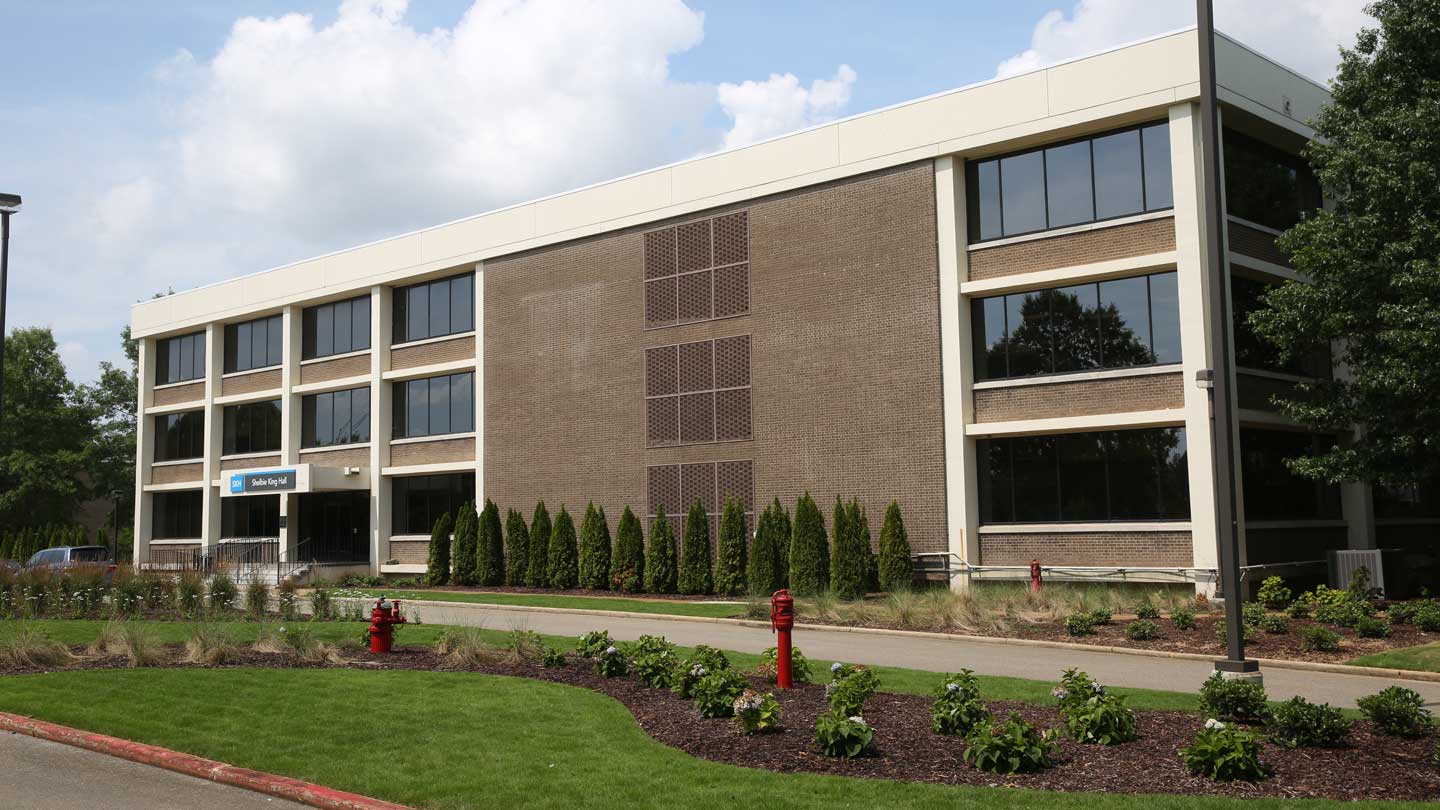 exterior of Shelby King Hall on UAH campus