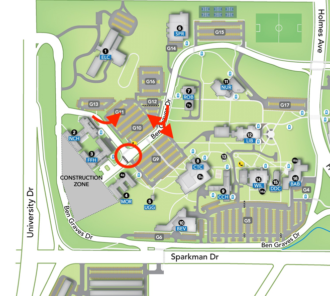 UAH Map of Ben Graves Drive