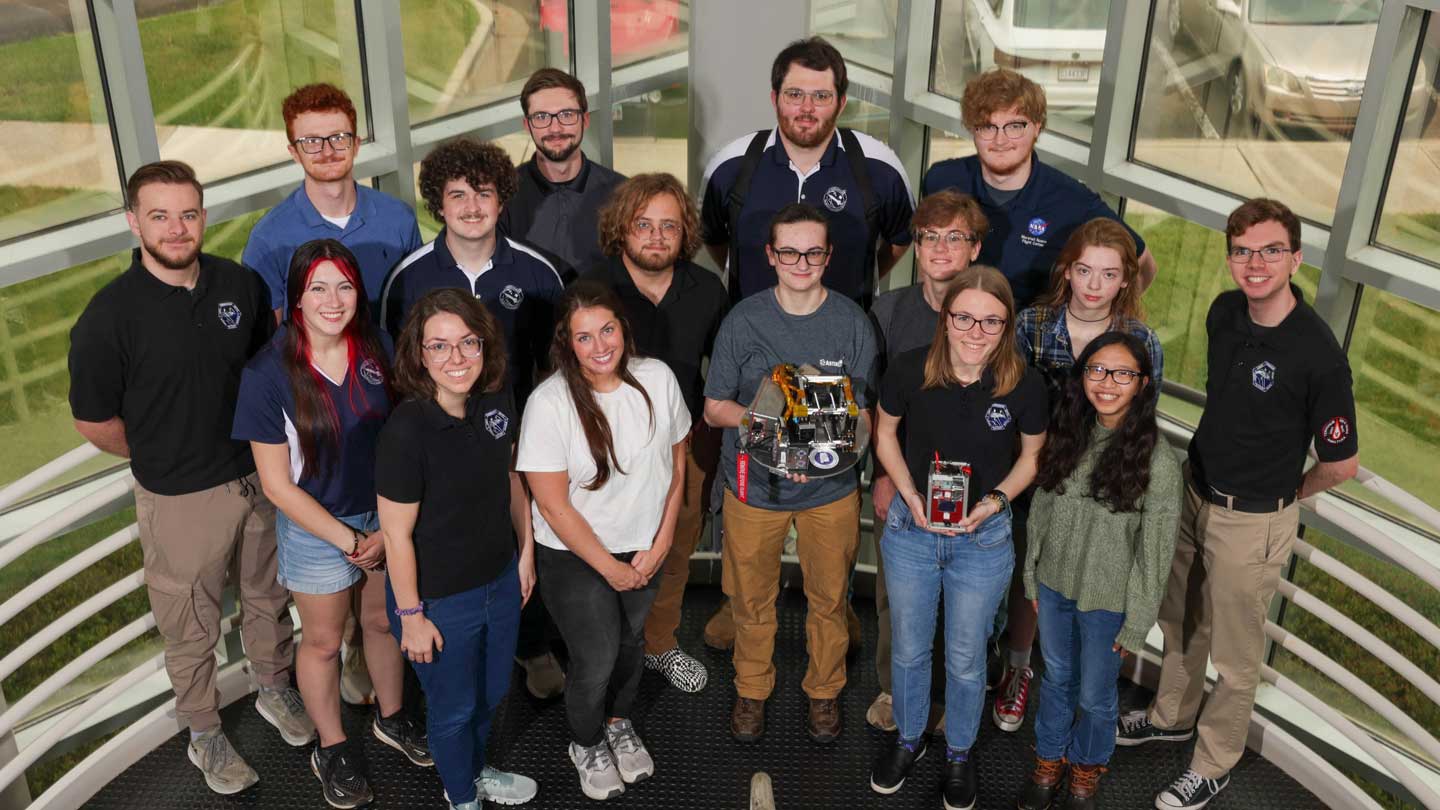 Terminus student group at The University of Alabama in Huntsville prepares to launch an instrument payload aboard a NASA sounding rocket.