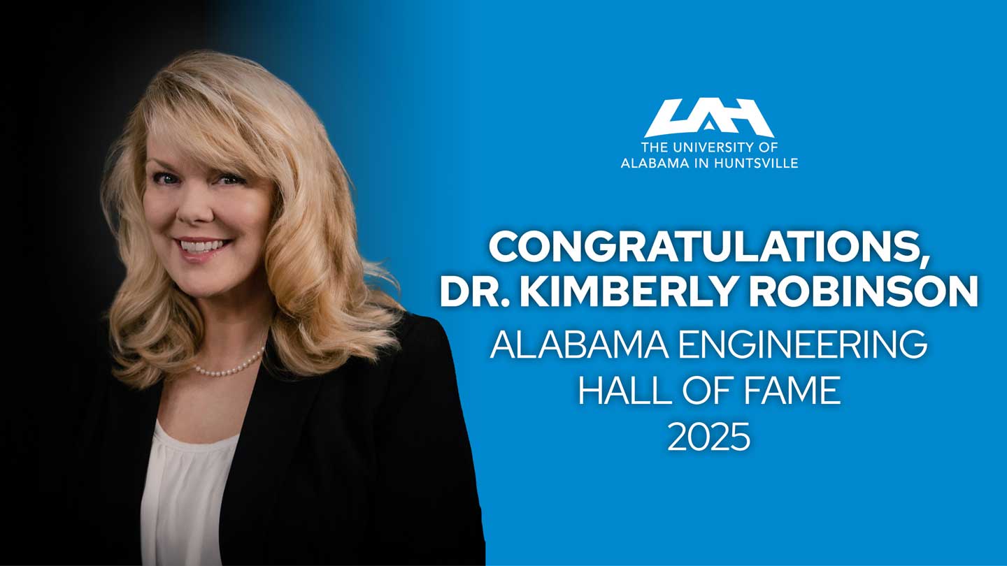 Dr. Kimberly Robinson is honored as a 2025 inductee into the Alabama Engineering Hall of Fame by the University of Alabama in Huntsville.