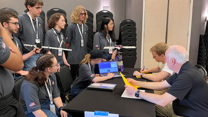 Team Moonracer conducting their Flight Readiness Review.