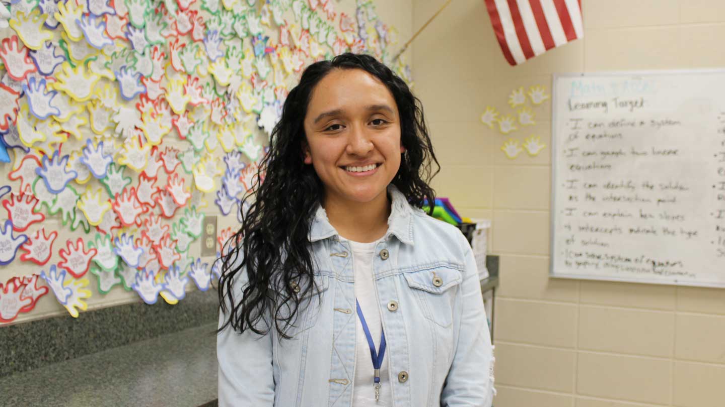 Diana Sontay teaching intern at Discovery Middle School in Madison.