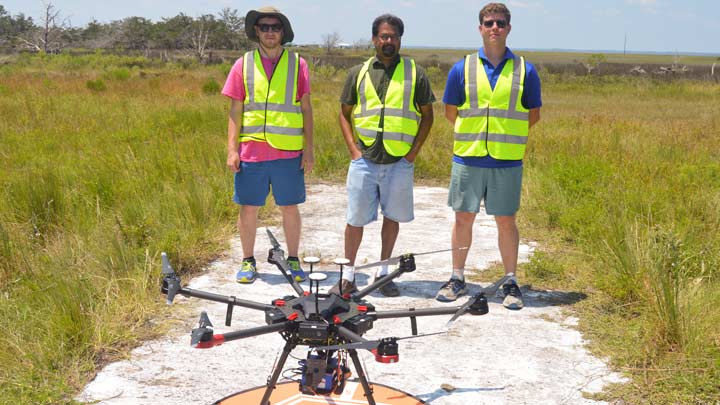 Dylan McKelvey, Dr. Udaysankar Nair and Casey Calamaio