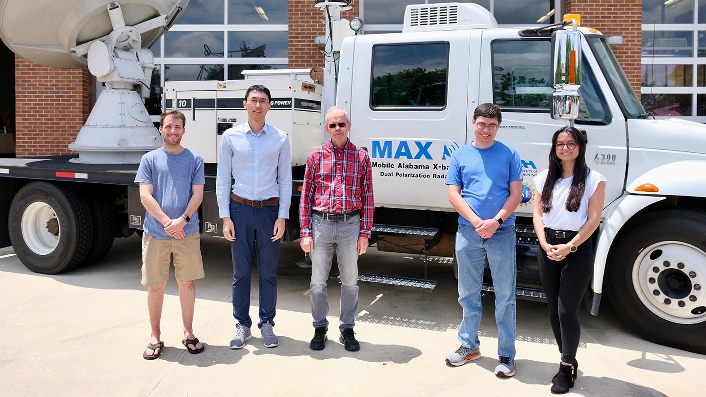 UAH hurricane research team and truck