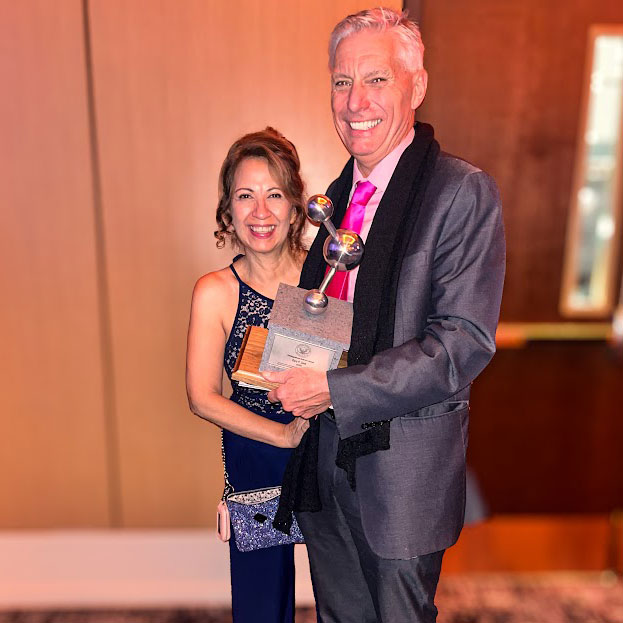 Adele Corona and Dr. Gary Zank at the National Space Club award presentation.