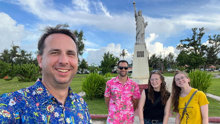 (L-R), representing the UAH Research Institute, Dr. Matt Turner, Myles Scarano, Abigail Williamson and and Hannah Edmonson.