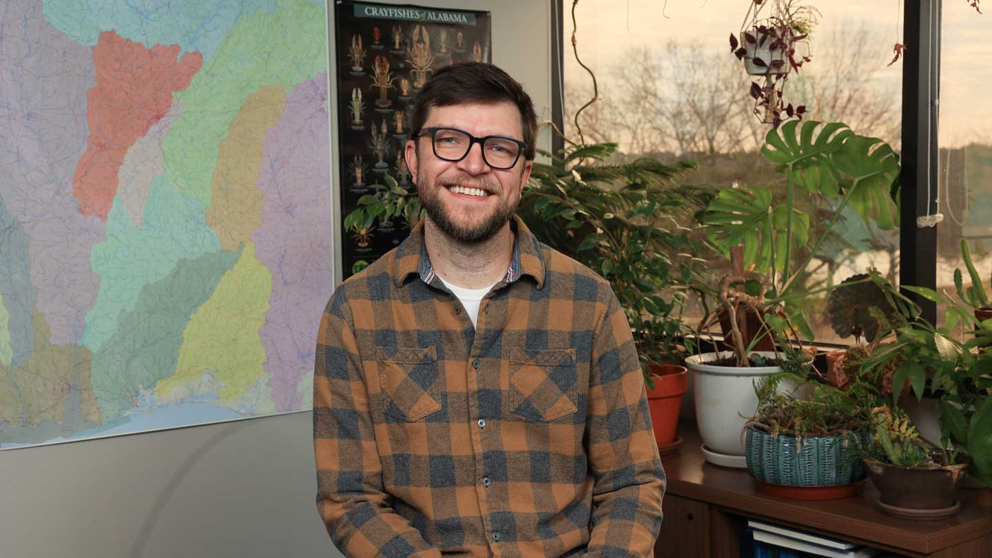 Dr. Lee Ellenburg in his office at the UAH Earth System Science Center.