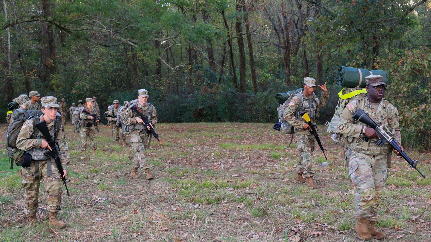 Army ROTC cadets from The University of Alabama in Huntsville, Alabama A&M University and the University of North Alabama conduct field training exercises on Redstone Arsenal