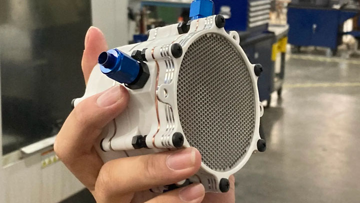 SG-2 prototype of gridded ion thruster developed by EPC students for the application of small satellite propulsion in low Earth and geostationary orbits. 