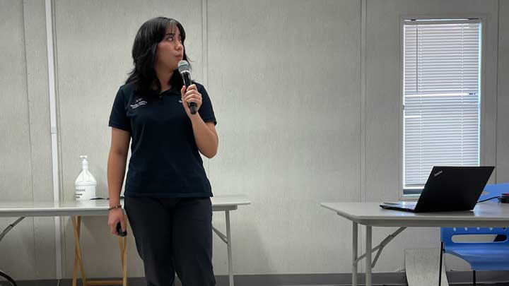 Intern Sabrina Adhami reporting on team leader training for MTM personnel.
