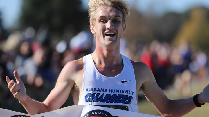 Sam Wilhelm, one of The University of Alabama in Huntsville’s (UAH) outstanding scholar-athletes, earned four All-American distinctions in cross country, indoor track and outdoor track during the 2023-2024 season