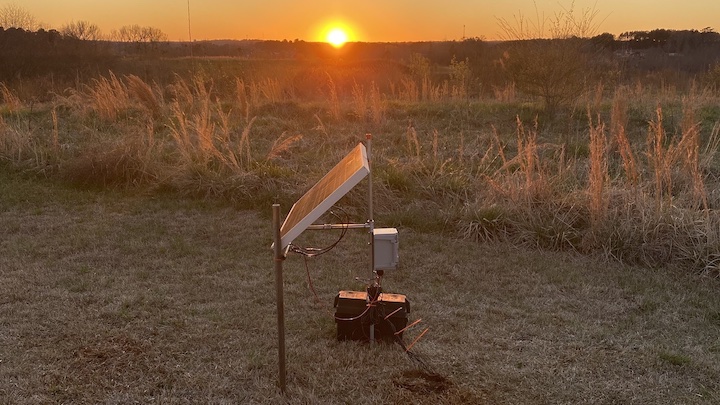 water sensor with sunset