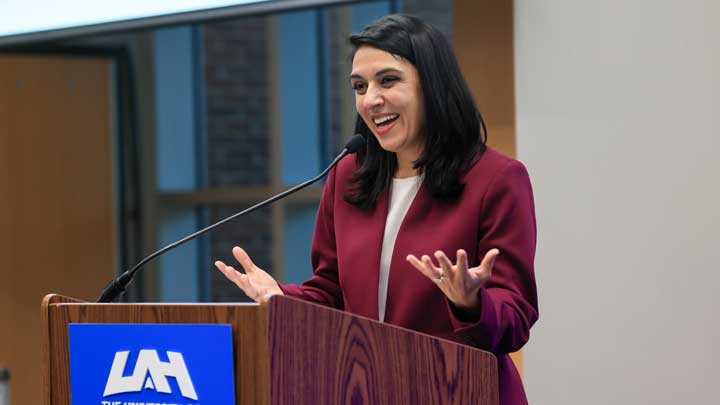 Dr. Tisamarie Sherry, vice president of the Health Policy Division at the Urban Institute, was the keynote speaker for SHINE 2025 at The University of Alabama in Huntsville Oct. 21,