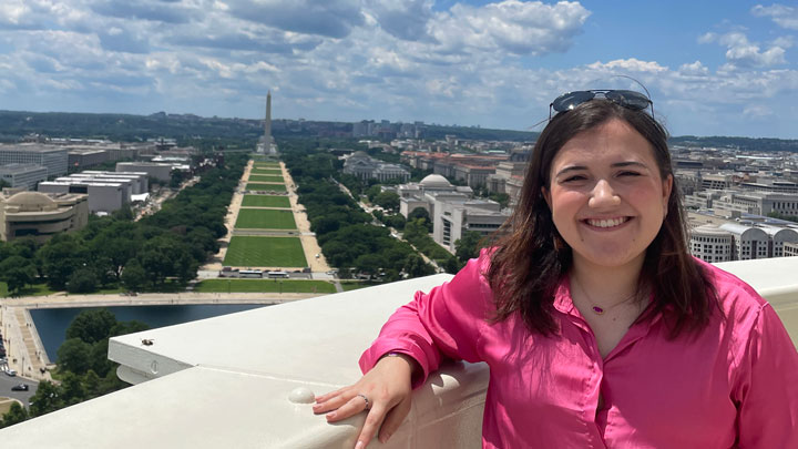 Capitol Scholar Sierra Rose Aragon enjoys the sights of Washington, D.C., during summer 2024.