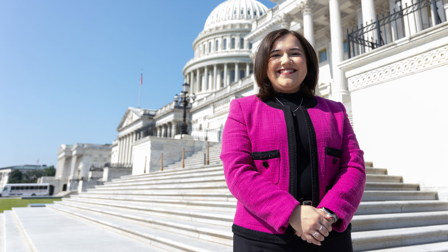 Sierra Rose Aragon, a member of the 2025 Class of Capitol Scholars, in Washington, D.C.