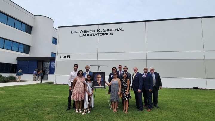 The Ashok K. Singhal Endowed Chair in Mechanical and Aerospace Engineering was announced at the CFD Research ribbon cutting for the Dr. Ashok K. Singhal Laboratories.