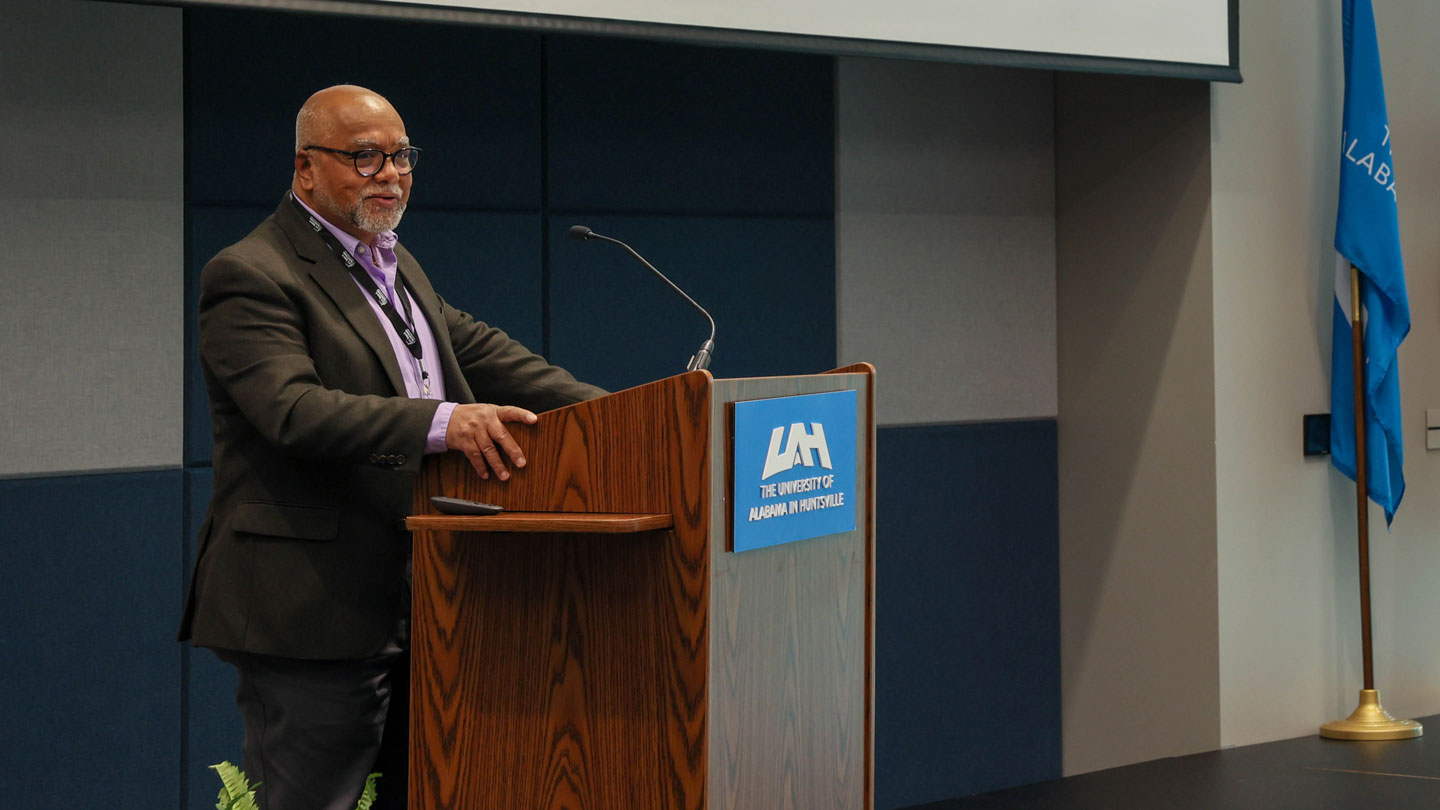 Dr. Anthony D’Costa giving a conference