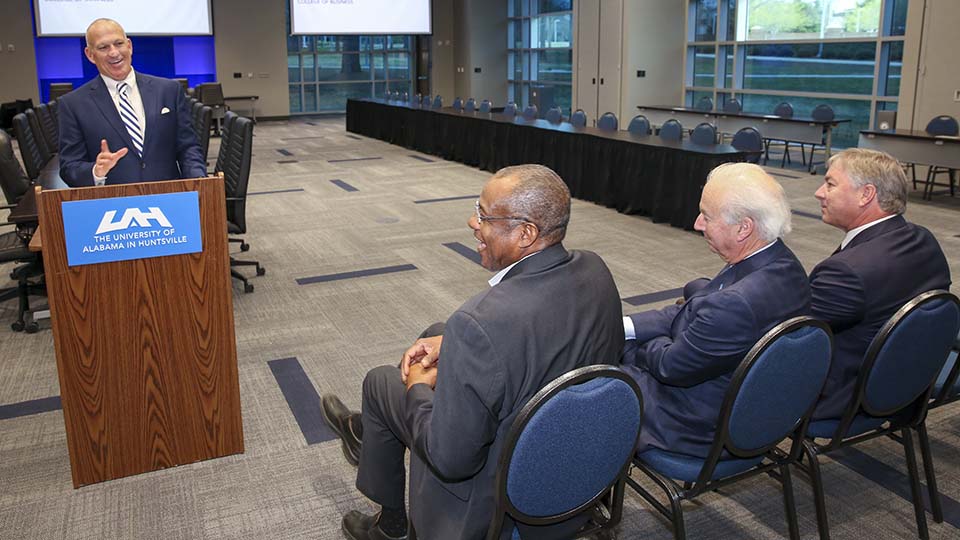 UAH, UA System and Bryant Bank leadership group photo