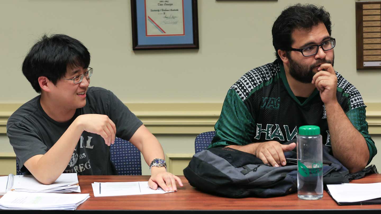 Students at a desk