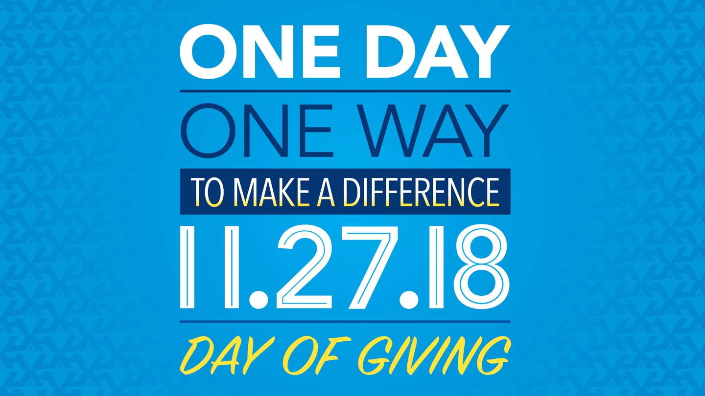 One day one way to make a difference day of giving Nov. 27, 2018.