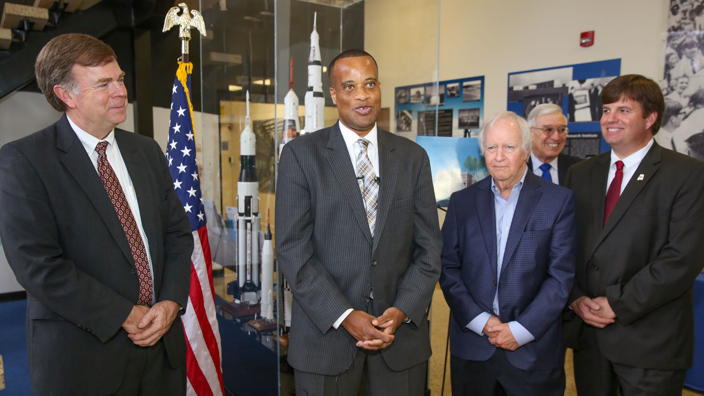 Jay Williams, US Assistant Secretary of Commerce was on campus today and announced funding for the UAH Business Incubator ?>
