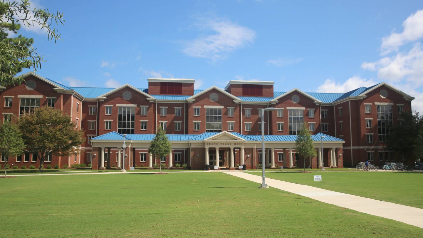 front view of Frank Franz Hall on UAH campus